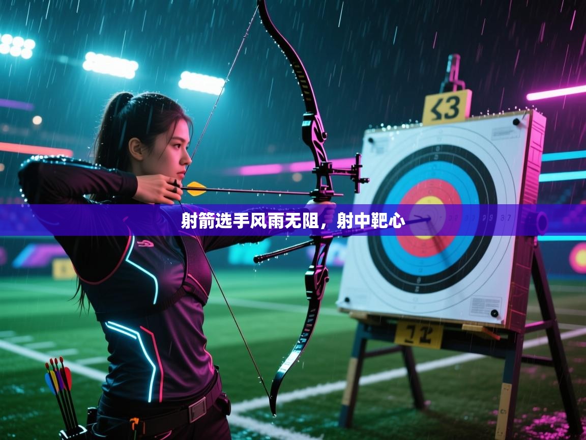 射箭选手风雨无阻，射中靶心